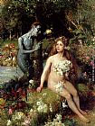 Pierre Jan Van Der Ouderaa Canvas Paintings - The Temptation Of Eve